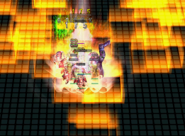 ↑ Scattered Squares ●This is what it looks like in the fight. ● This skill is actually called Blazing Eruption or Aimed Shower.