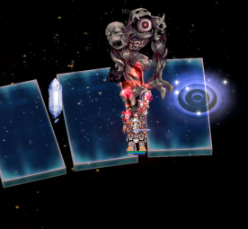 ↑ Crystal Portal End of Staircase ●Stunning the MVP now is the only way to deal amplified Damage to her, without the amplification, defeating her is impossible. ●Entering the portal at the end bring you back to the MVP room.